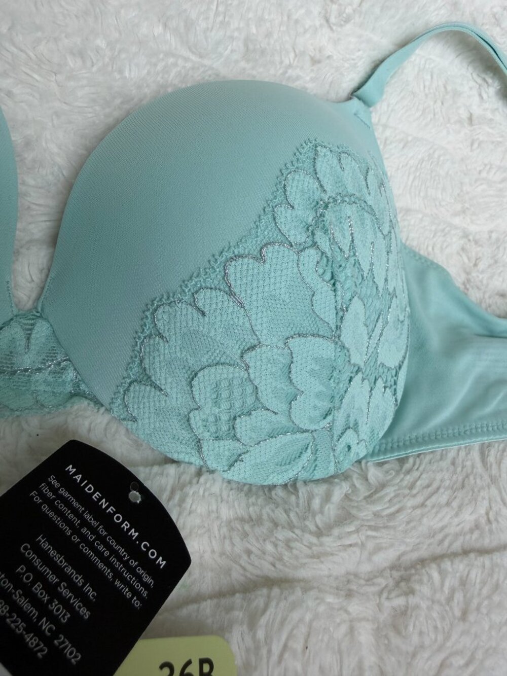 Maidenform 36B Push-Up & In Plunging Neckline Lace Bra Aqua DM9900 - Picture 3 of 12